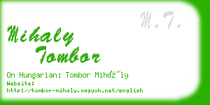 mihaly tombor business card